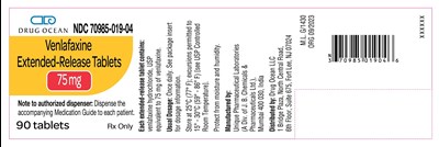 75 mg - 90 tabs - Venlafaxine 75mg ER 90Tab